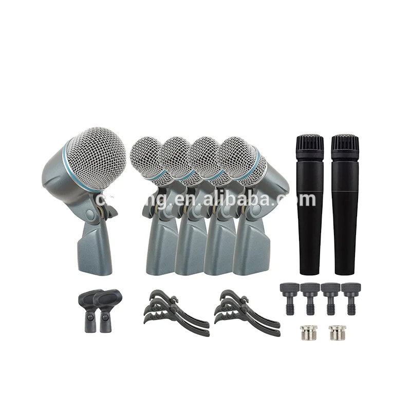 Хорошая цена профессиональный BETADMK-S57 барабан комплект микрофона включает в себя: проводные наушники с S-M 57 динамический инструментный микрофон для Live Band Show