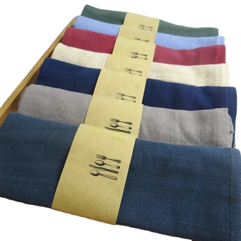 Dinner Table Napkin Linen Cloth  Kitchen Napkins Tea Mats Dish Fabric Pocket Handkerchief Wedding Party Use Napkin