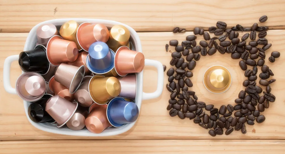 Empty Coffee Capsule Compatible with Nespresso Capsules with Heat Sealing Lid / Self-adhesive Lid