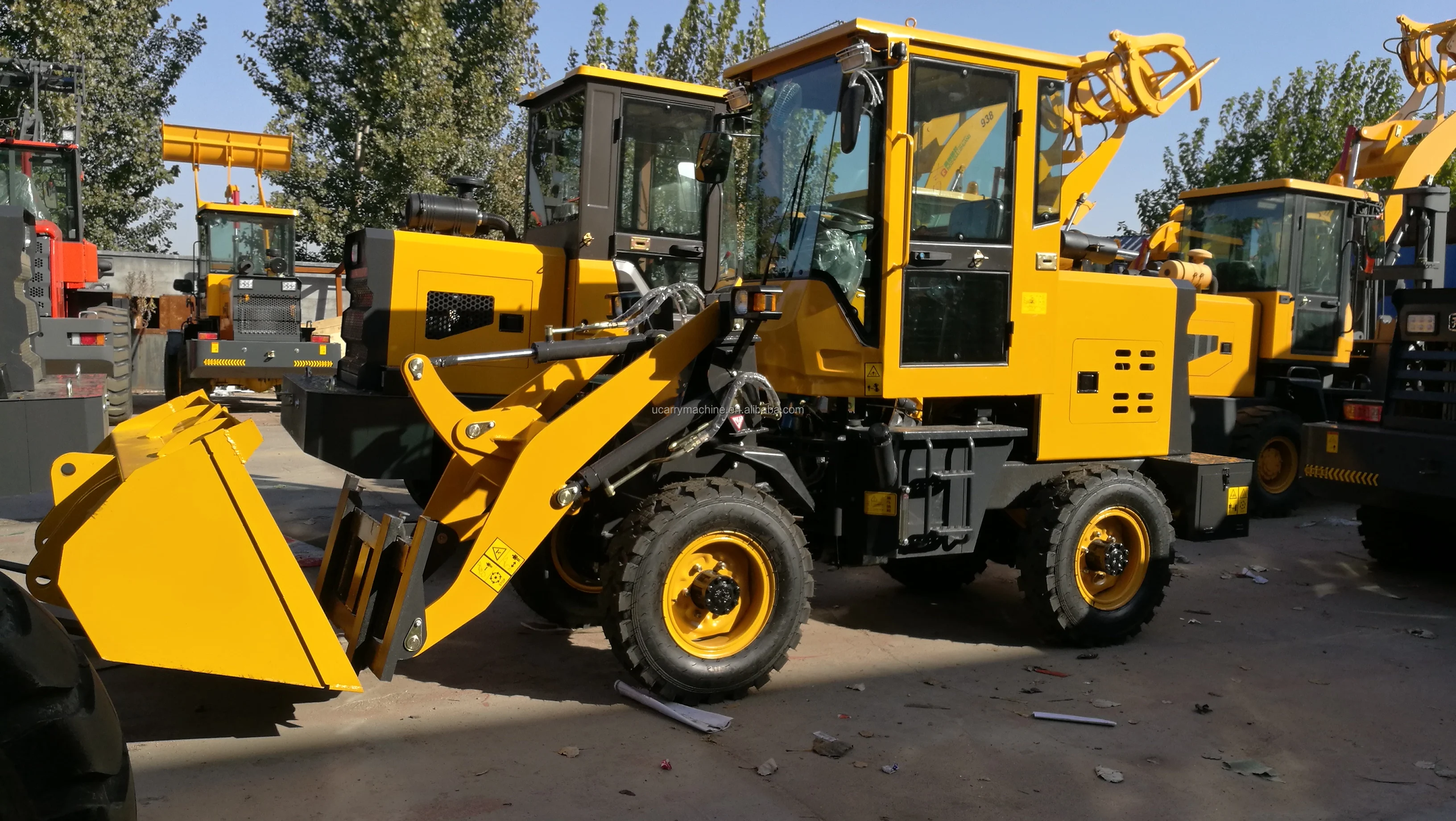 Isuzu & Yunnei Diesel Engine Front Wheel Loader with Huade Hydraulic Cylinder Rated Load 1-8 Ton for Retail Industries