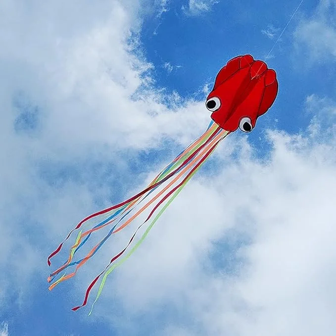 Wholesale Large Octopus Kite Long Tail Beautiful Easy Flyer Kites Beach Kites for Kids and Adults