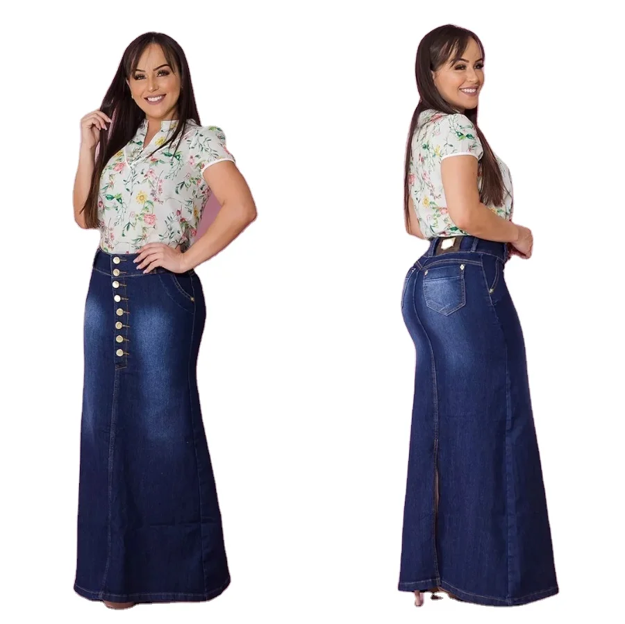 Guangzhou manufacture 2020 autumn fashion casual slim fit slit women lady fishtail denim skirts wholesale