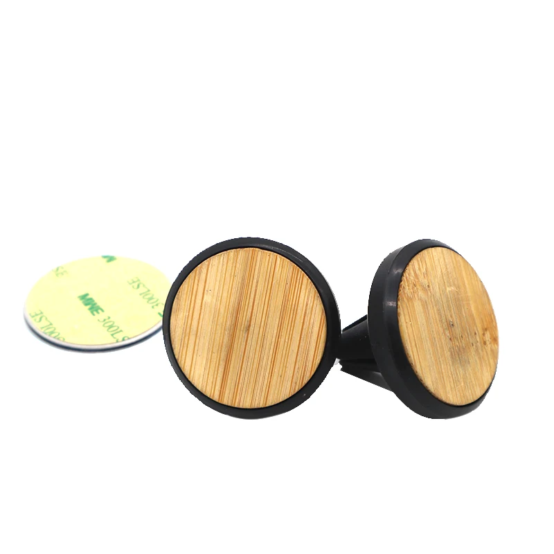 Wholesale Custom Logo Bamboo Surface Car Accessories Magnetic Vent Mobile Phone Holder