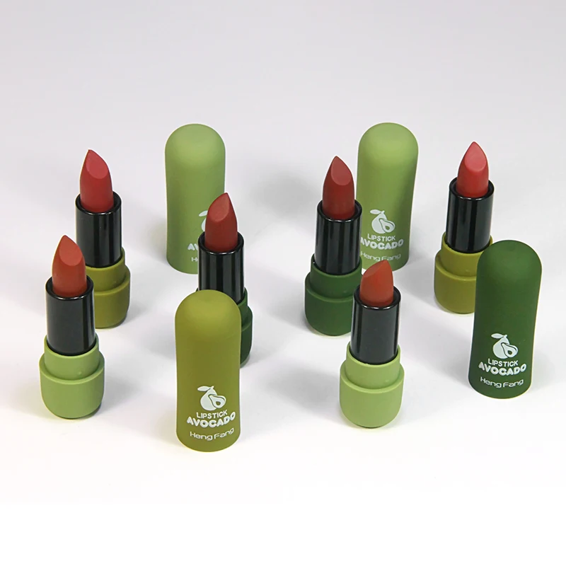 Avocado soft velvet lipsticks logo customize brand matte private label lipstick with high pigment