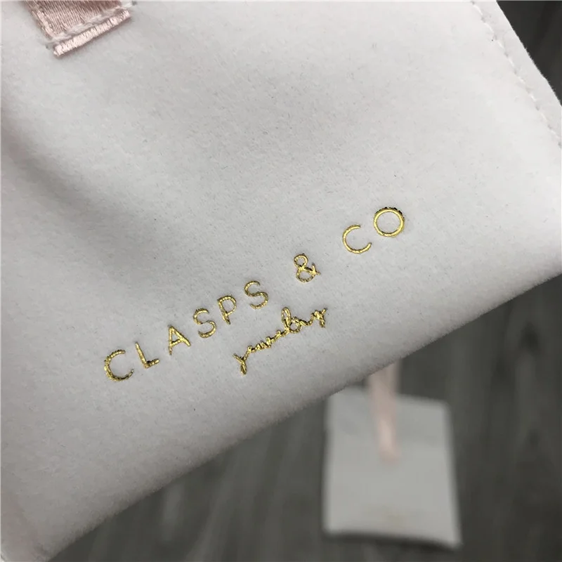 Custom velvet folding suede jewelry pouches for jewelry, LUXURY Embossed small envelope jewelry gift packing pouch with ribbon