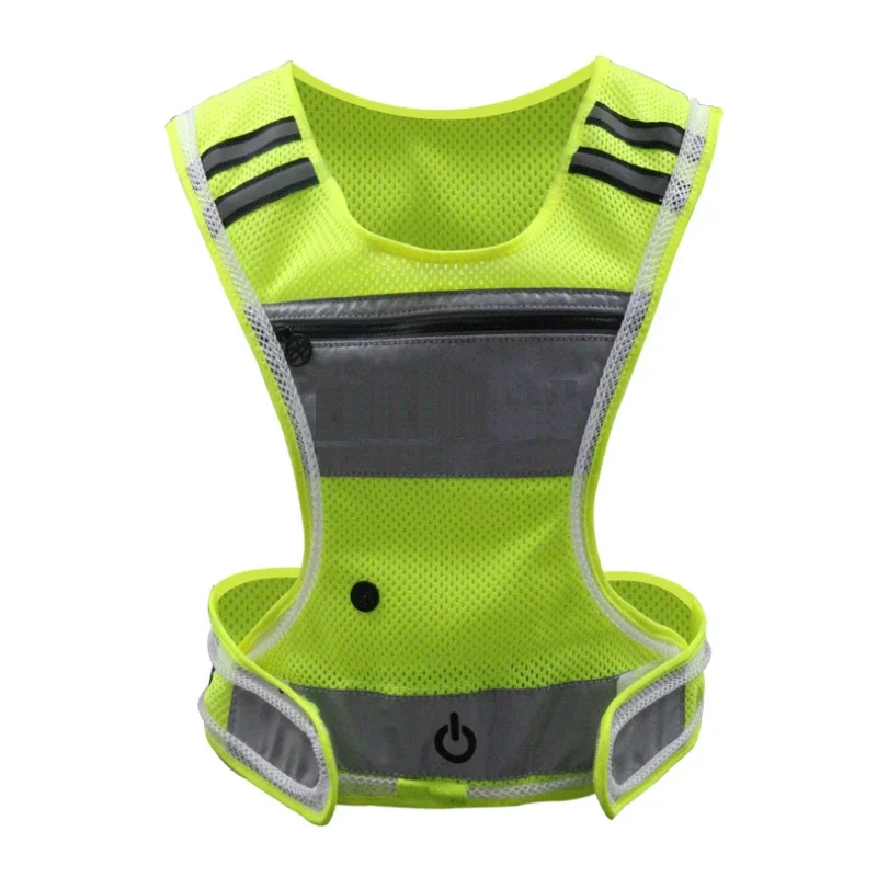 USB Rechargeable Reflective Vest safety vest Running Vest 3 LED Glowing Modes Reflective Straps