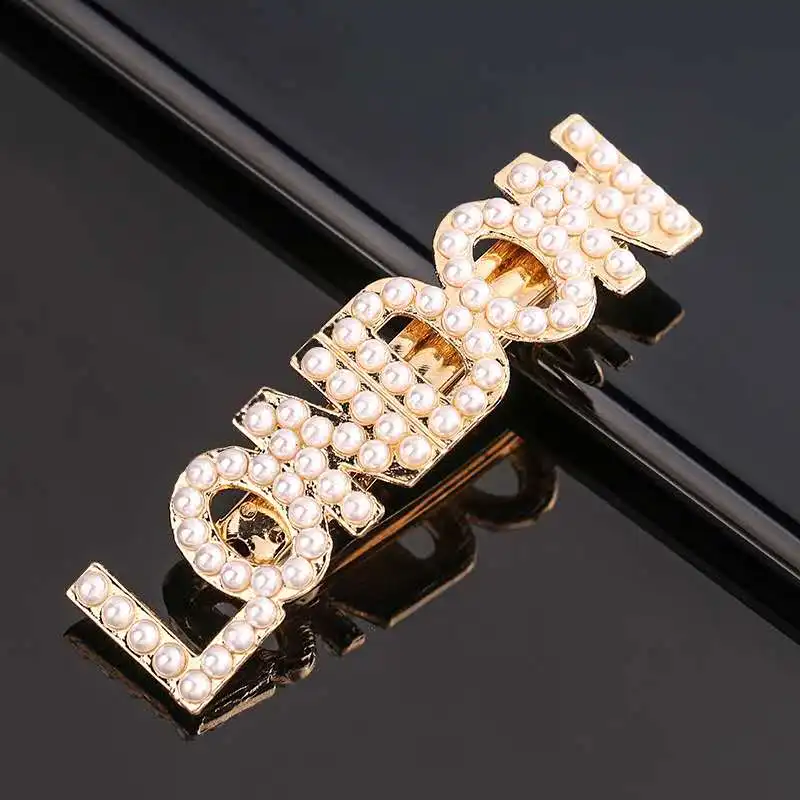 
Latest Girls Accessory Hand Making City Name Hair Spring Clips Newyork London Paris Milan Moscow Tokyo Pearl Hair Pins 