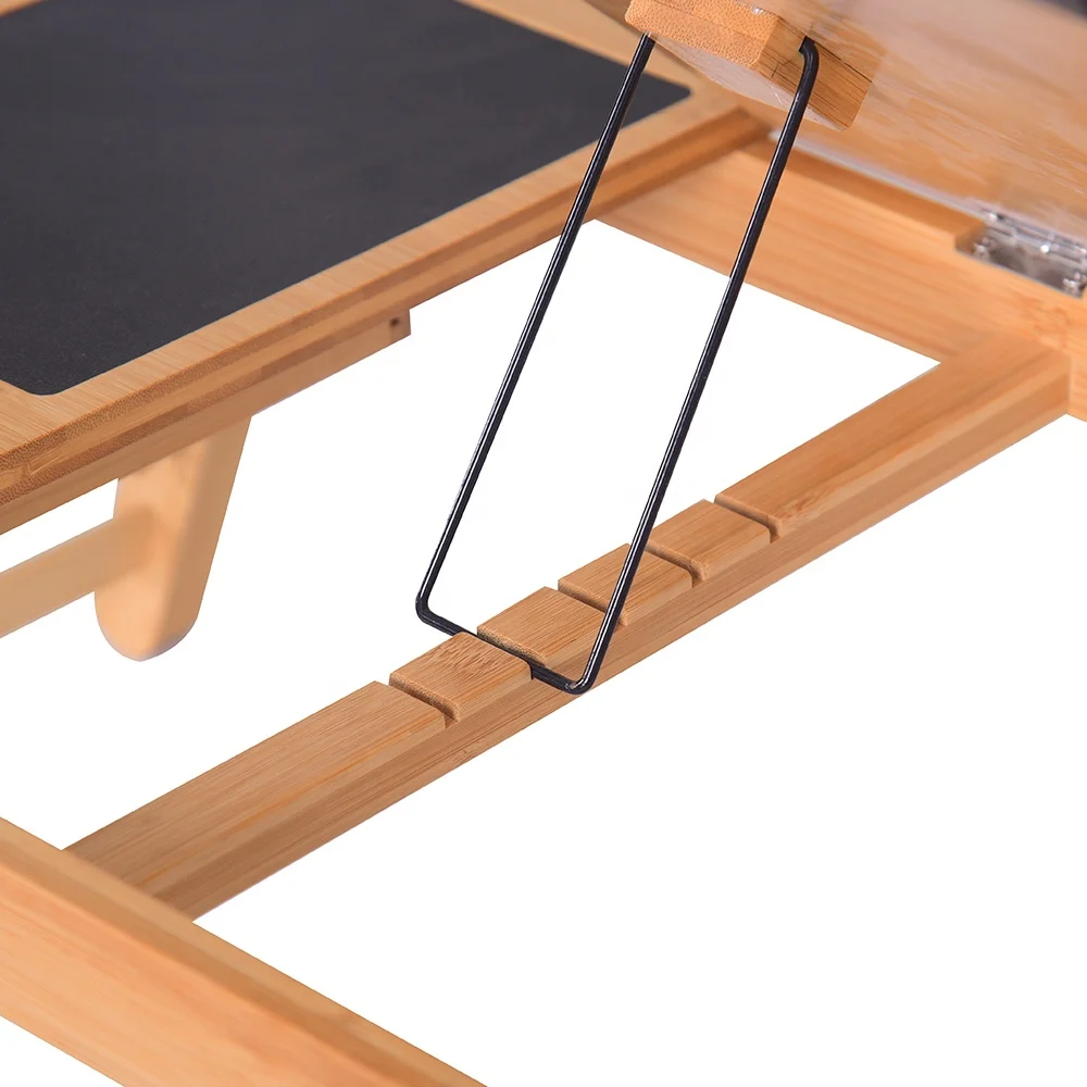 Adjustable Laptop Stand Portable Laptop Desk with Drawer Folding Legs Laptop Table for Bed