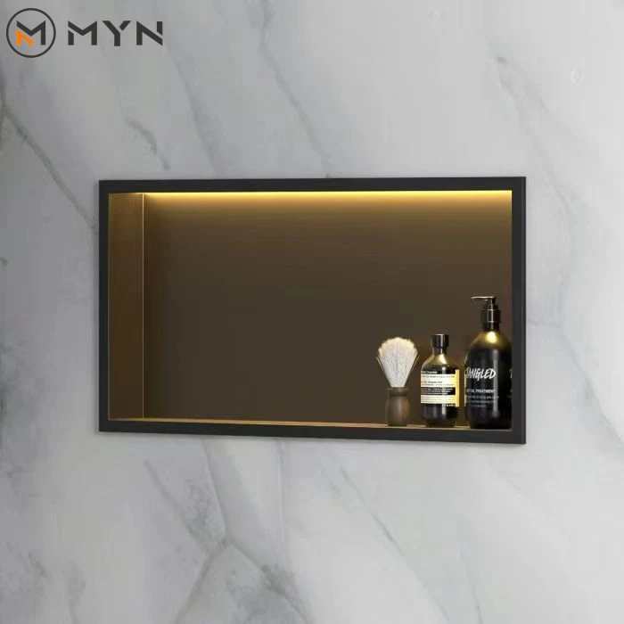 Factory Cheap Price Soap Bathroom 60/30 cm 24/12 Inch Rose Gold Black Colorful Stainless Steel Shower Niche Product