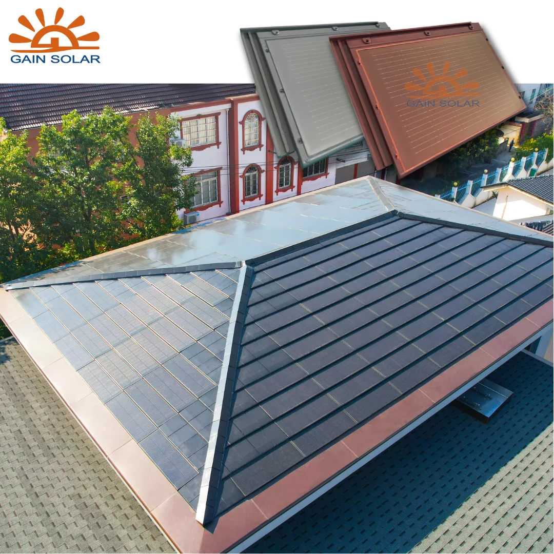 High Quality New BIPV Solar Panel Flat Roofing Tiles Tejas Solar for Building House Solar Roof Tiles System