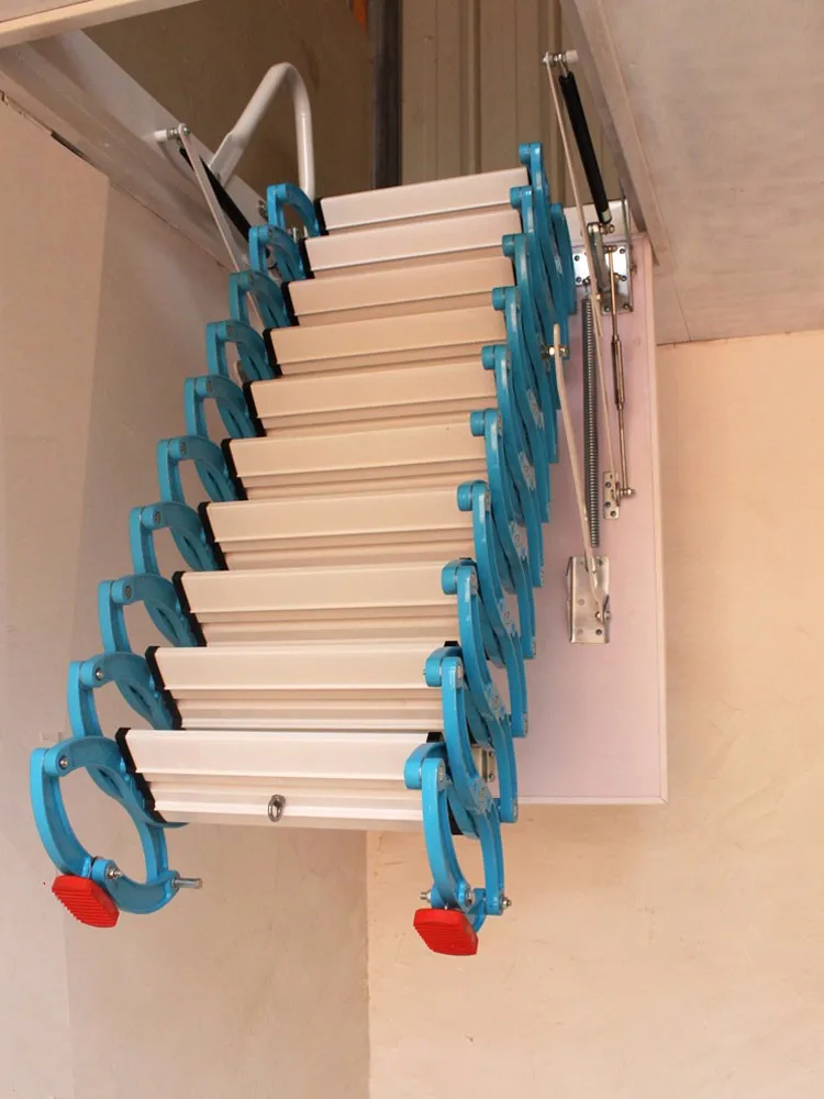 Electric Auto Up/Down Retractable Ladder Titanium Alloy Attic Telescopic Stairs