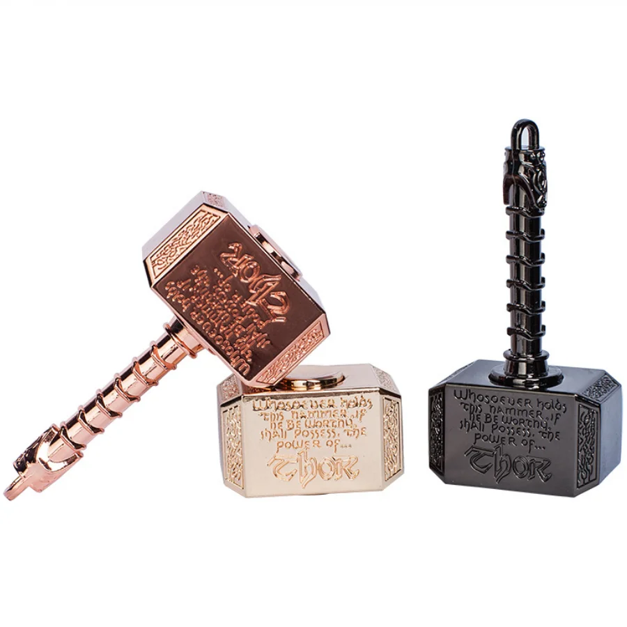 Metal Thors Battle Hammer Fidget Toys For Office School Anti-Stress Anxiety Relief Hand Finger Spinner Keychain Toy