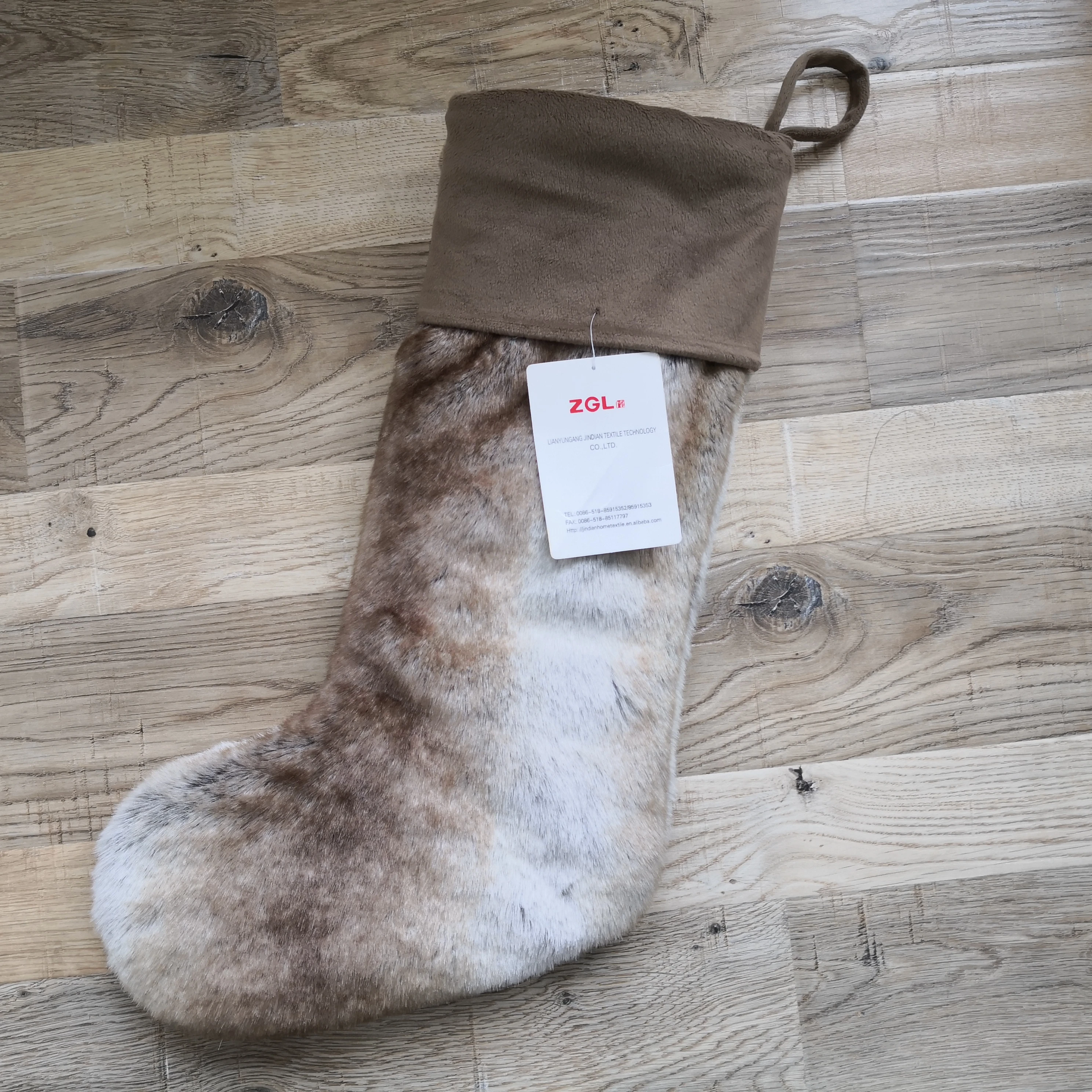 2021 New Design     Christmas  Socks Decoration  Faux fur     Christmas  Sock  For home
