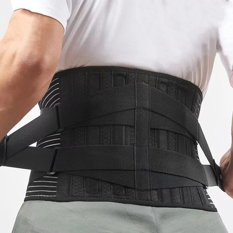 Protection Posture Corrector traction sport fabric push up steel split high support medical waist belt lumbar lower back brace