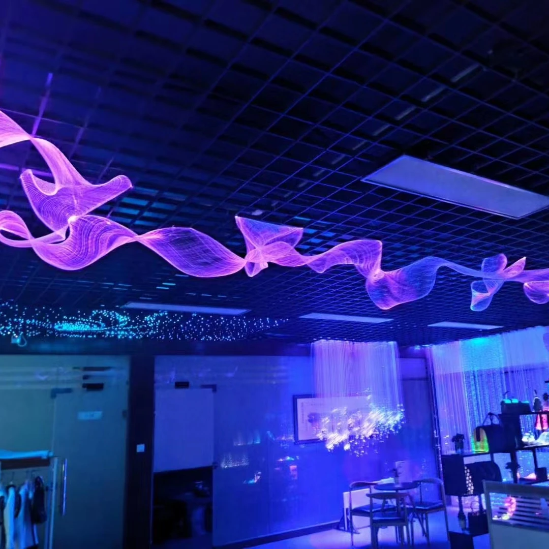 Высококачественная светодиодная оптоволоконная световая сетка водонепроницаемая пластиковая ткань