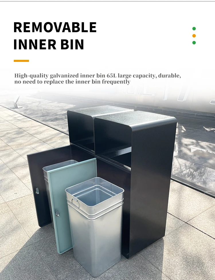 New design commercial trash cans recycle waste bin outdoor park dust bin outdoor trash can