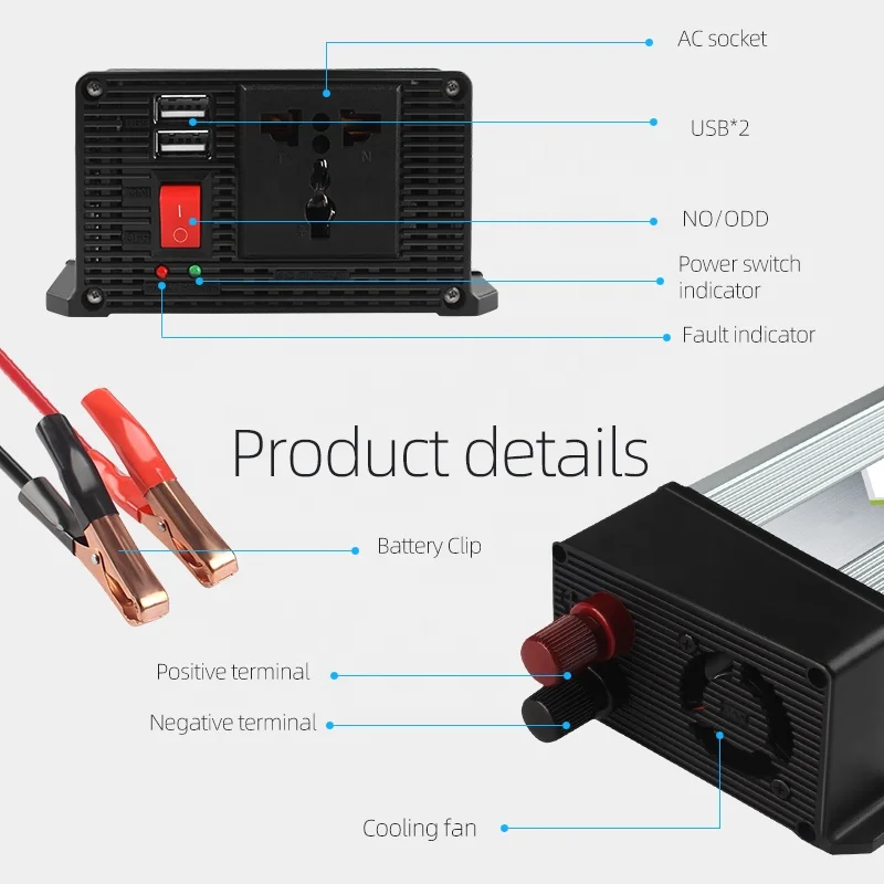 High Quality DC to AC Corrected Sine Wave 1000w 12v to 220v 1000 watt dc ac power inverter factory power inverter solutions