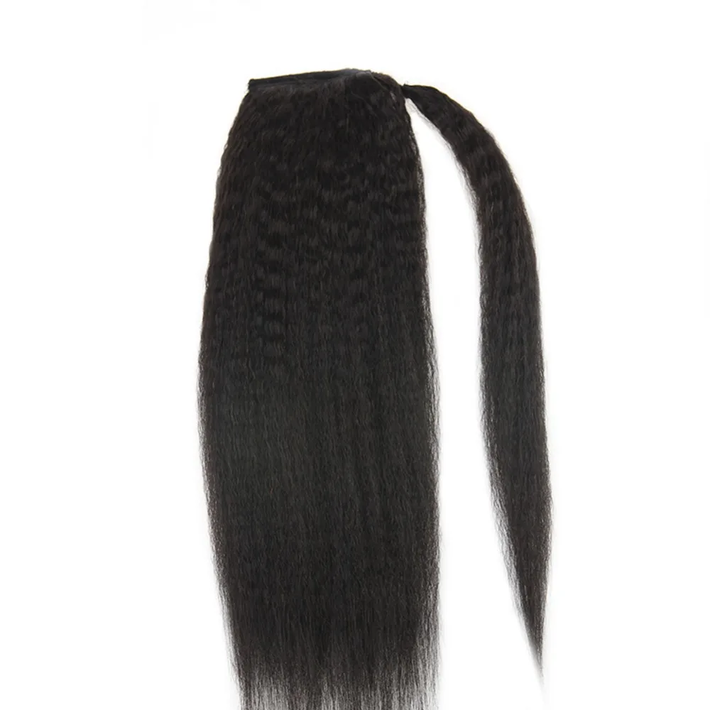 malaysian clip in hairpieces grey brazilian long virgin curly weave afro kinky straight drawstring human hair ponytail extension