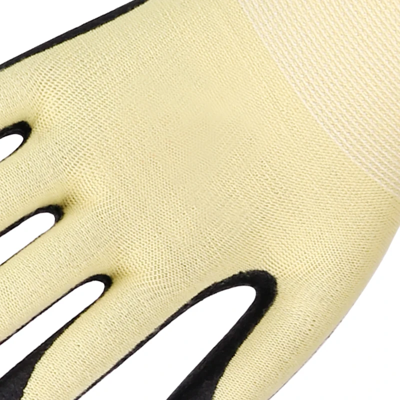 Factory wholesale Kevlar Latin nitrile layer gloves, black genuine foam work gloves, safety construction gloves