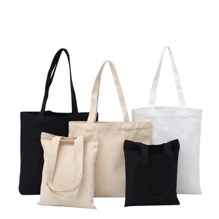 Custom flower design type reusable 100% cotton canvas tote shopper bag