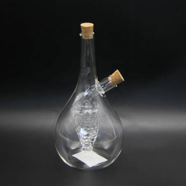 Wholesale handmade clear grape-shaped glass oil and vinegar bottle