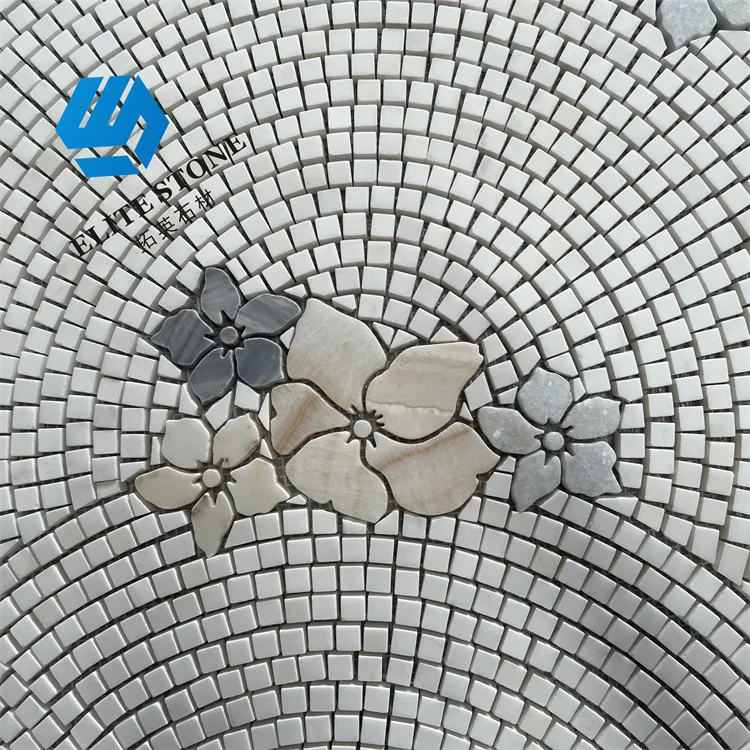 mosaic tile for kitchen and bathroom wall tile Black and white mixed color mosaic tile Water jet stone mosaic
