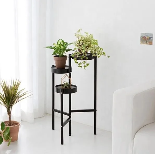 Modern Metal Flower Plant Stand House Home Decoration Flower Stand Tri-Level Metal Floor Plant Stand For Home
