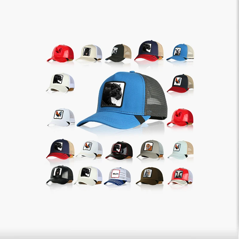 New Fashion Design Cotton Baseball Cap Men Women Hip Hop 5 Panel Navy Mesh Animal Trucker Hat cap with Custom Logo