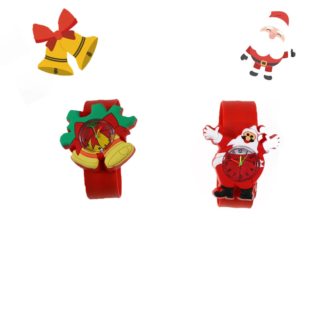 Детские Кварцевые часы с силиконовым ремешком, подарок на Рождество, Мультяшные часы для детей дошкольного возраста, креативные наручные часы