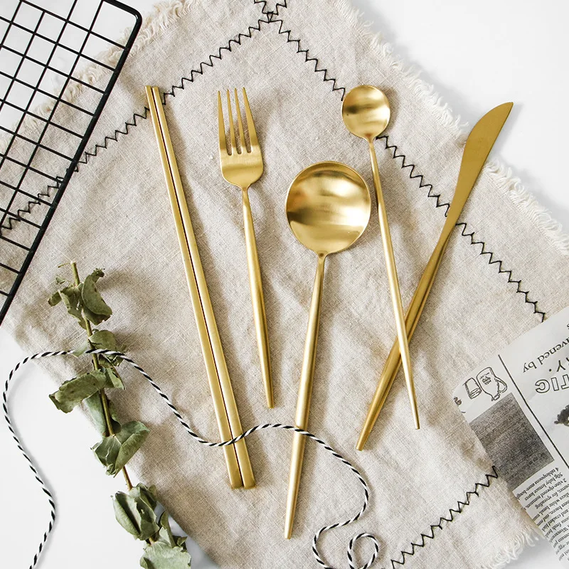 304 stainless steel cutlery set dessert dinner knife spoon and fork set stainless