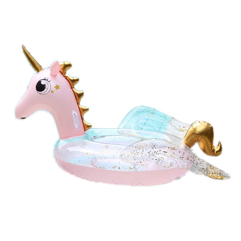 YJ Summer Outdoor pool float Pink sequined unicorn kids portable swimming pool inflatable