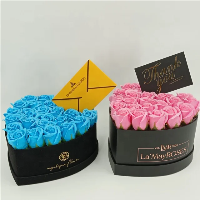 Heart shape paper flower boxes for flower packaging