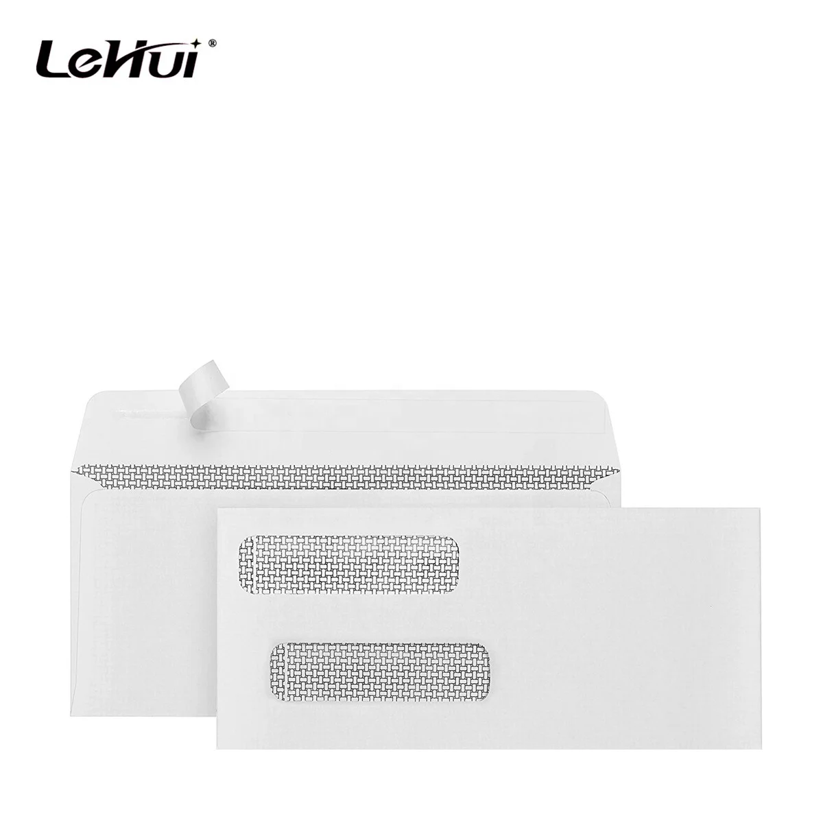 Good Supplier DLX 120 X 235mm Self Seal Double Window Security Envelopes For Computer Printed Checks