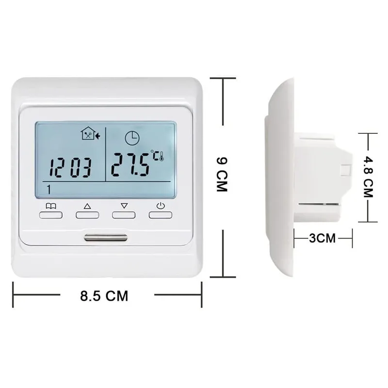 Home Floor Heating Thermostat with 7 Day Programmable Large LCD Display