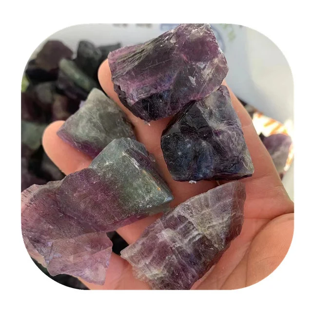 Wholesale crystal stone price gemstones and crystals rough natur rainbow fluorite raw stones for Decor