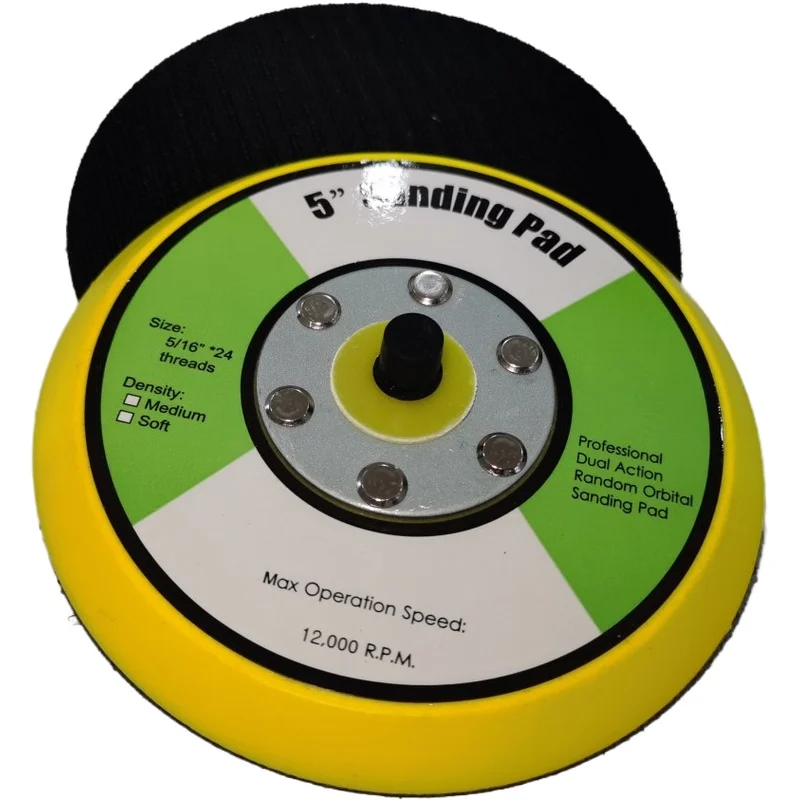 5' high quality PU DA sanding pad hook and loop backing pad with multi-holes