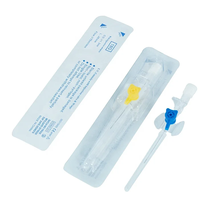 Disposable Needles 14G-26G Cannula Butterfly Type Parts Of Iv Catheter 26G With Small Wings