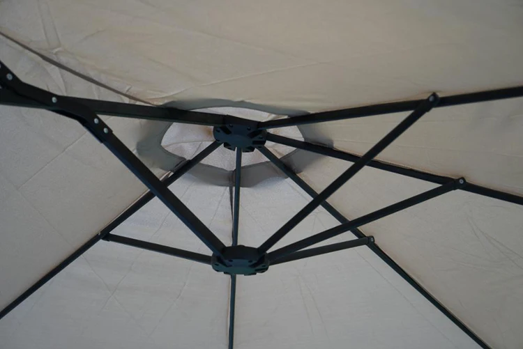 Double-sided Outdoor patio parsol with crank and base aluminum umbrella