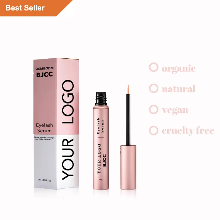 OEM Hot Pink Korean Oil Free Super Natural Vegan Safe 100% Organic Extension Eyelash Eye Lash Growth Serum Private Label
