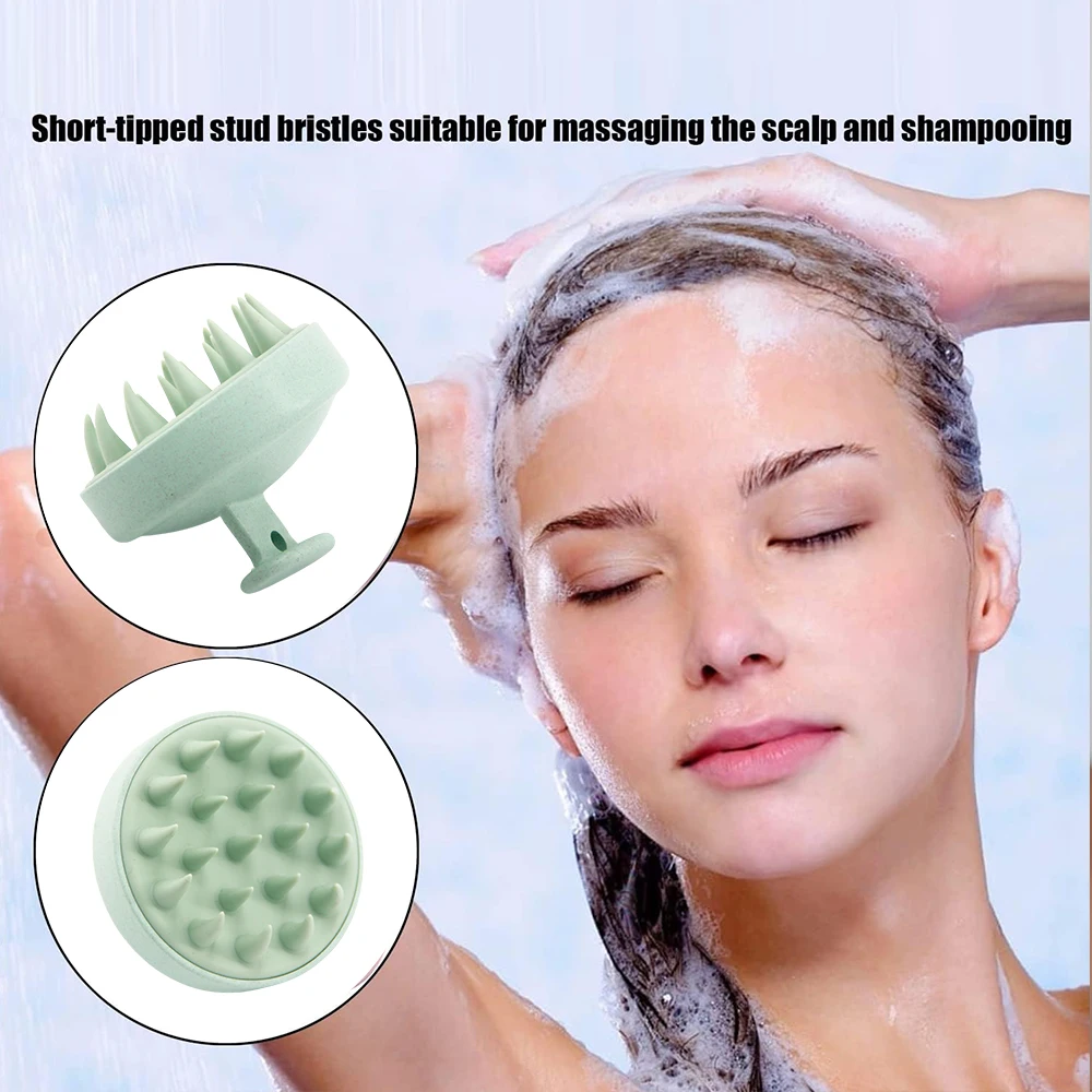 Private Label Massage Scalp Wheat Straw Shampoo Shower Hair Brush Custom Silicone Brush for Women Massage Brush Hair
