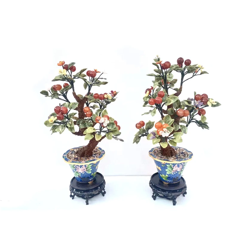 Natural jade bonsai flower bone jade handicraft home decoration simulation immortal flower tree