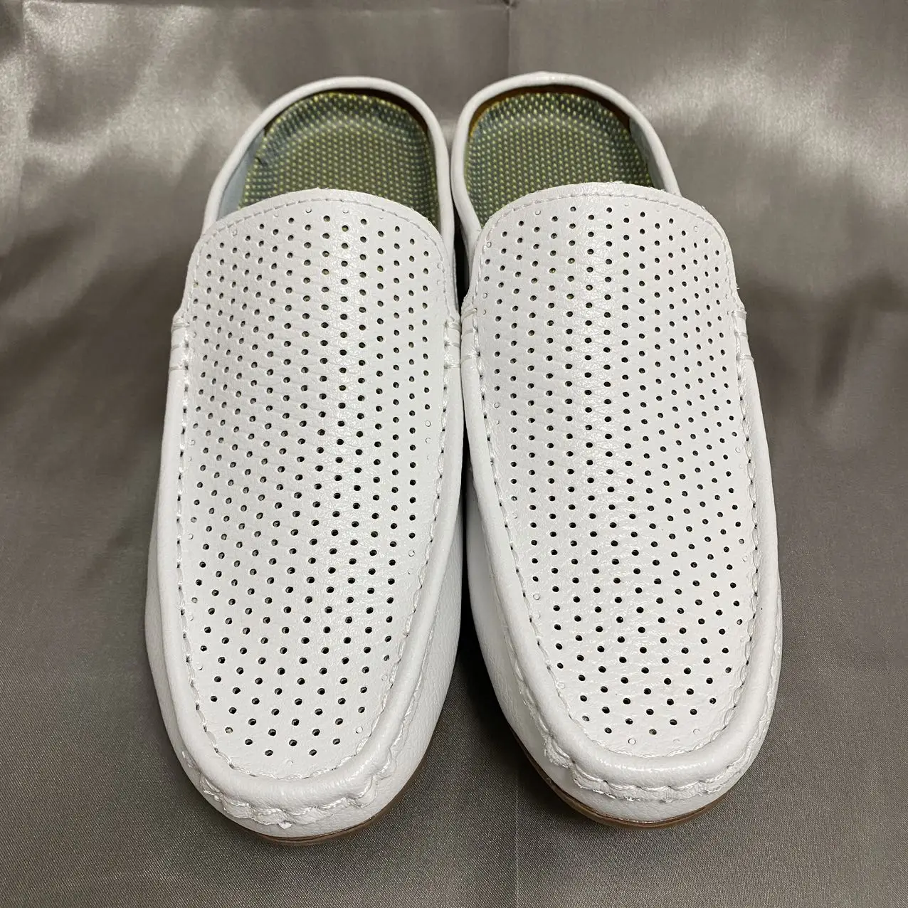 Wholesale Cow Leather Mens fashion outdoor Slipper Empty Back Loafer Man Slides Shoes Genuine Leather Oem Customize LOGO Factory