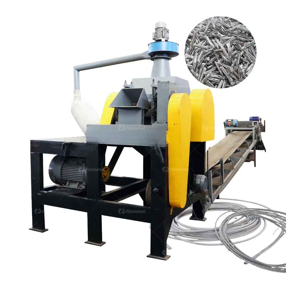 Scrap ACSR Aluminum Core Steel Wire Recycling Machine Shredder Chopper Cutting And Separator Machine For Sale