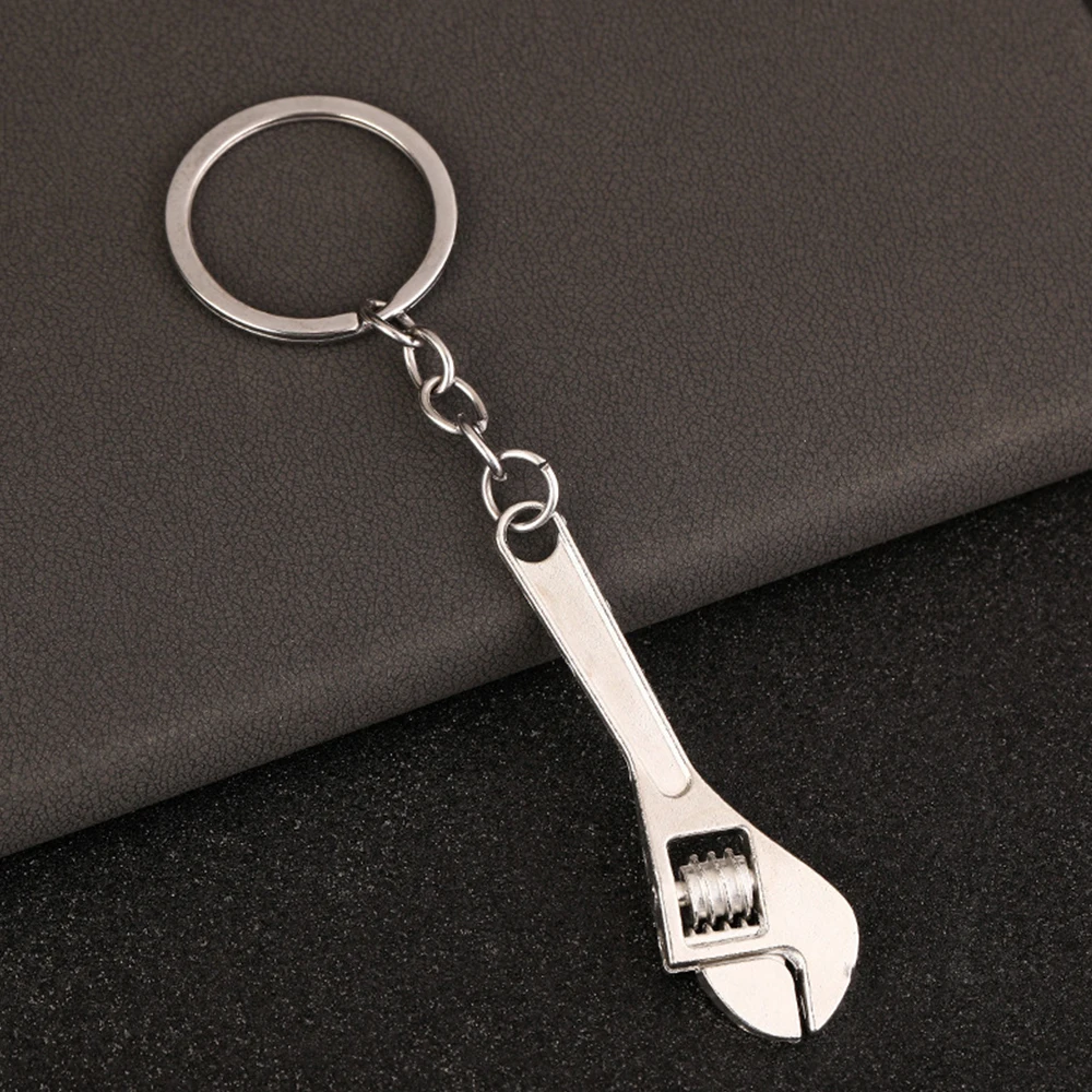 Creative Mini Tool Wrench Spanner Keychain Universal Metal Zinc Alloy Adjustable Spanner Keychain