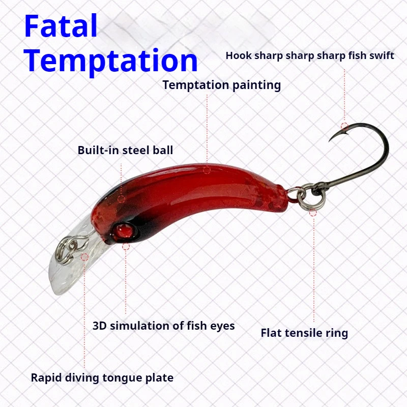 4cm/1.4g Trout Mini Crankbait Wobbler Fishing Lure Freshwater Minnow Crank Artificial Hard Bait
