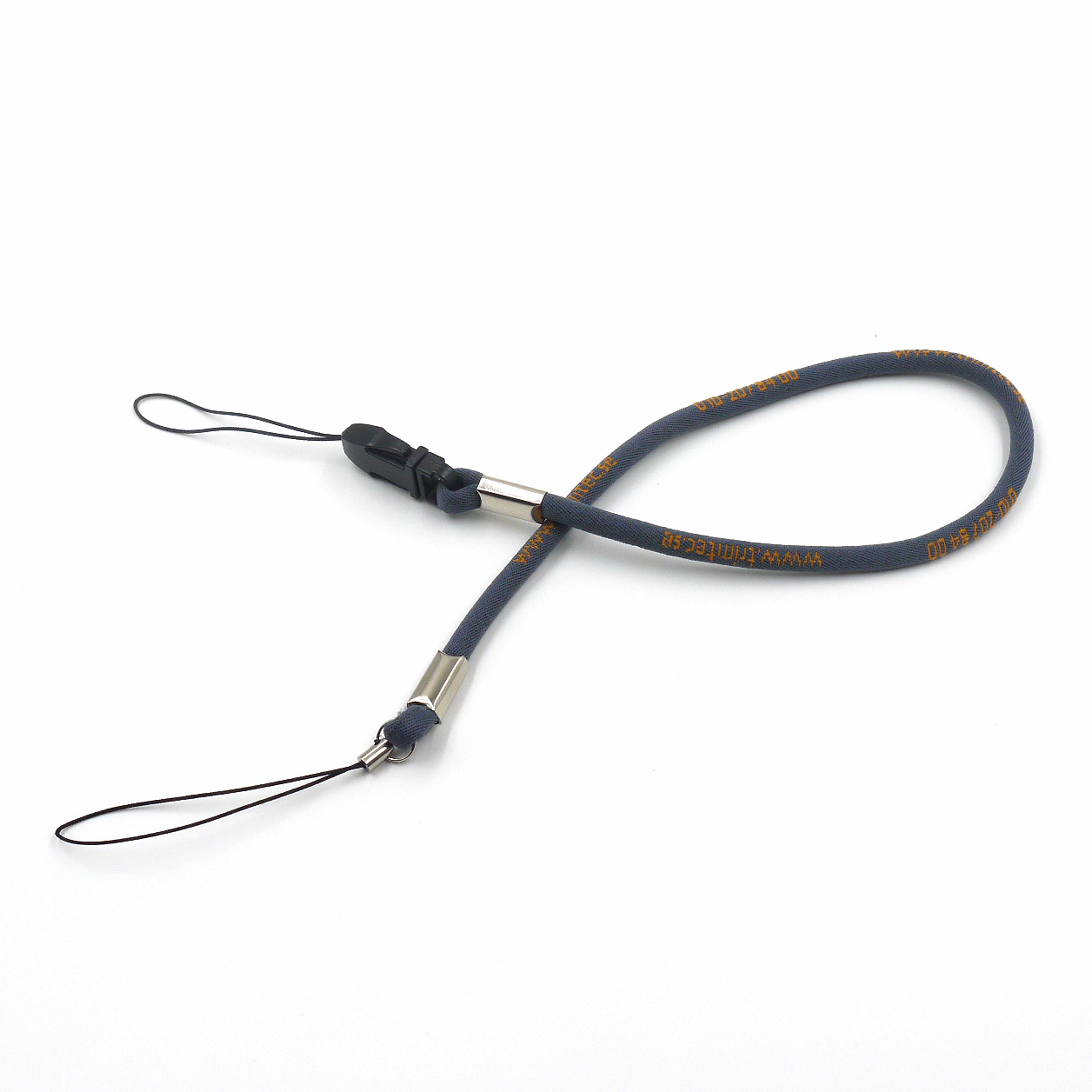 
Custom Woven/jacquard Logo color Round Hand Wrist Strap Lanyard 