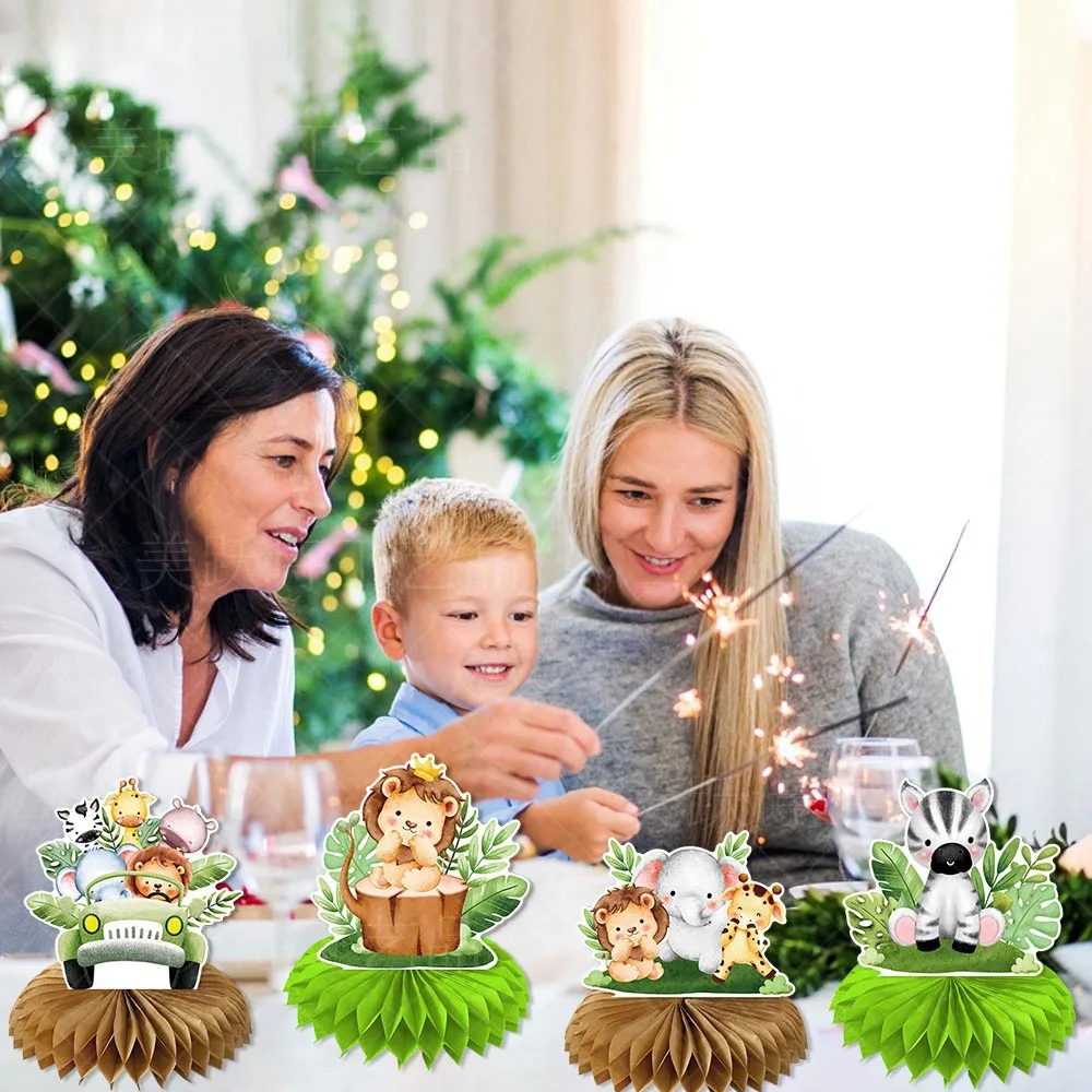 CIVI 9pcs Wild One Party Honeycomb Centerpiece Table Decor Wild One Theme Baby Party Supplies Birthday Party Supplies