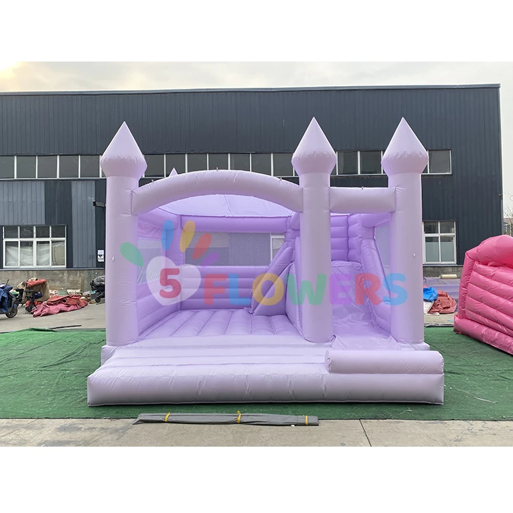 Party rental royal wedding bounce house large jumping castles with slide purple bounce castle for kids adults