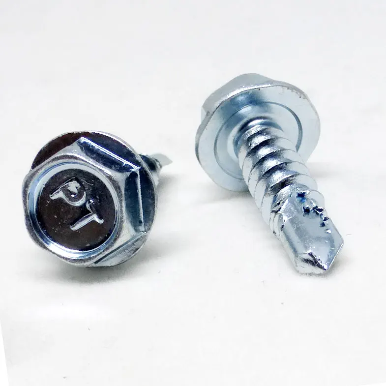 YH C1022 Steel Hardened Colourful Painted Indented Hex Washer Head Roofing Tek Screw Bonded EPDM Washer Self Drilling Screw