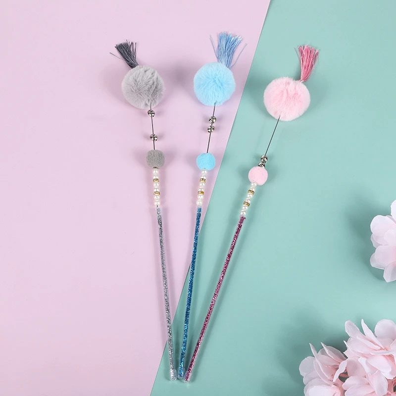 Unique Design Engaging Cat Toy Scratch Resistant Interactive Cat Teaser Stick With Bottom Bell